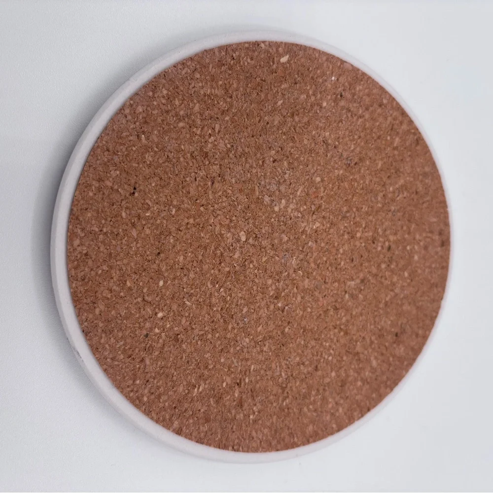 Marble Stone Coasters Set of 6 with Metal Holder — Absorbent Cork Back Drink